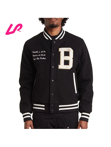 Shop our black varsity jacket collection. Perfect for any casual occasion, our black varsity jacket boast high-quality materials and trendy designs.